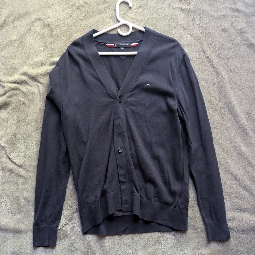 Tommy Hilfiger Men's Navy V-Neck Button Cardigan